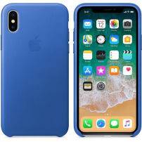 Originální Apple kožené pouzdro pro iPhone X - elektro modrá
