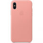 Originální Apple kožené pouzdro pro iPhone X - bledě růžová