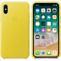 Originální Apple kožené pouzdro pro iPhone X - jarně žlutá