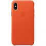 Originální Apple kožené pouzdro pro iPhone X - jasně oranžová