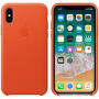 Originální Apple kožené pouzdro pro iPhone X - jasně oranžová