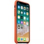 Originální Apple kožené pouzdro pro iPhone X - jasně oranžová