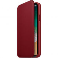 Originální Apple Folio kožené pouzdro pro iPhone X -červená