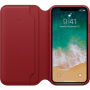 Originální Apple Folio kožené pouzdro pro iPhone X -červená