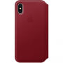Originální Apple Folio kožené pouzdro pro iPhone X -červená