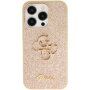Guess Fixed Glitter 4G Metal Logo třpytivý kryt pro iPhone 15 Pro Max - zlatý