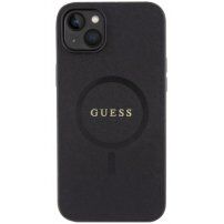 Guess Saffiano kryt s MagSafe pro iPhone 15 Plus - černý