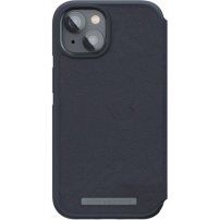 NJORD Leather flipové pouzdro s MagSafe pro iPhone 14 - tmavě šedé