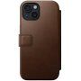 Nomad Modern Leather Folio flipové pouzdro s MagSafe pro iPhone 15 Plus - hnědé