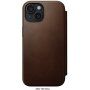 Nomad Modern Leather Folio flipové pouzdro s MagSafe pro iPhone 15 Plus - hnědé