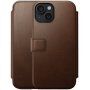 Nomad Modern Leather Folio flipové pouzdro s MagSafe pro iPhone 15 Plus - hnědé