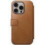Nomad Modern Leather Folio flipové pouzdro s MagSafe pro iPhone 15 Pro Max - sedlově hnědé