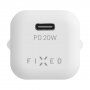 FIXED Mini nabíjecí adaptér s portem USB-C - 20W - bílý