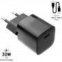 FIXED Mini sada adaptéru s portem USB-C a kabelu USB-C na USB-C - 30W - 1 m - černá