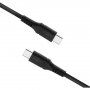 FIXED silikonový nabíjecí a datový kabel - USB-C na USB-C - 1,2 m - černý