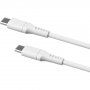 FIXED silikonový nabíjecí a datový kabel - USB-C na USB-C - 1,2 m - bílý