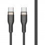 FIXED opletený nabíjecí a datový kabel - USB-C na USB-C - 1,2 m - černý