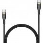 FIXED opletený nabíjecí a datový kabel - USB-C na USB-C - 1,2 m - černý
