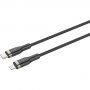 FIXED opletený nabíjecí a datový kabel - USB-C na Lightning - 2 m - černý