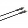FIXED opletený nabíjecí a datový kabel - USB-C na Lightning - 2 m - černý