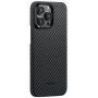 Pitaka MagEZ 4 1500D kryt se vzorem karbonových vláken pro iPhone 15 Pro - šedý