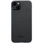 Pitaka MagEZ 4 600D kryt se vzorem karbonových vláken pro iPhone 15 Plus - šedý
