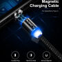 FLOVEME Round magnetický kabel USB-A / USB-C / Micro USB / Lightning pro iPhone / iPad / iPod / AirPods - 1 m - stříbrná