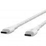 Belkin DURATEK Boost Charge odolný opletený nabíjecí a datový kabel USB-C / USB-C pro iPhone / iPad / Macbook - 1,2 m - bílý