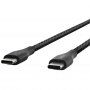 Belkin DURATEK Boost Charge odolný opletený nabíjecí a datový kabel USB-C / USB-C pro iPhone / iPad / Macbook - 1,2 m - černý