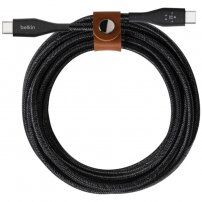 Belkin DURATEK Boost Charge odolný opletený nabíjecí a datový kabel USB-C / USB-C pro iPhone / iPad / Macbook - 1,2 m - černý