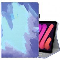 Pouzdro se vzorem vodových barev a prostorem na karty pro iPad mini 6 / mini 7 - modré