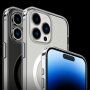 Transparentní kryt s černým MagSafe pro iPhone 15 Pro - šedý