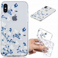 Plastový kryt pro iPhone X / XS - bílé květy