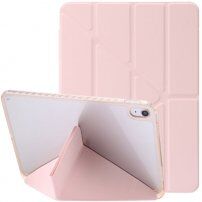 Pouzdro s transparentní zadní stranou a origami stojánkem pro iPad 10,9" (2022) / 11" (2025) - růžové