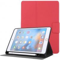 Pouzdro z PU kůže se stojánkem a prostorem na Apple Pencil pro iPad mini 4 / 5 - červené