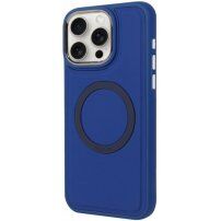Odolný silikonový kryt s MagSafe pro iPhone 15 Pro Max - tmavě modrý