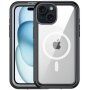 Nárazuvzdorné voděodolné pouzdro s MagSafe pro iPhone 15 Plus - černé