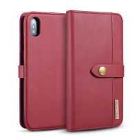 2v1 odnímatelné flipové pouzdro pro iPhone XS Max - červená