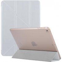 Hedvábné pouzdro s origami stojánkem pro iPad mini 4 / 5 - stříbrné