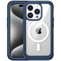 Nárazuvzdorné pouzdro se zesílenými rohy a MagSafe pro iPhone 15 Pro Max - modré