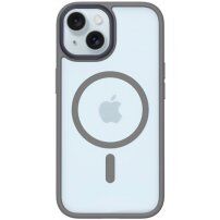MOMAX transparentní kryt s MagSafe pro iPhone 15 - šedý