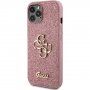Guess Fixed Glitter 4G Metal Logo třpytivý kryt pro iPhone 12 / 12 Pro - růžový
