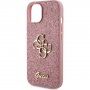 Guess Fixed Glitter 4G Metal Logo třpytivý kryt pro iPhone 12 / 12 Pro - růžový