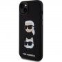 Karl Lagerfeld Karl and Choupette Heads silikonový kryt pro iPhone 15 Plus - černý