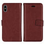 2v1 ochranné odnímatelné flipové pouzdro pro Apple iPhone XS / iPhone X - hnědé