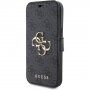 Guess 4G Metal Logo flipové pouzdro pro iPhone 15 - šedé