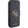 Guess 4G Metal Logo flipové pouzdro pro iPhone 15 - šedé
