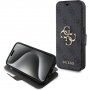 Guess 4G Metal Logo flipové pouzdro pro iPhone 15 Pro - šedé