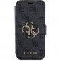 Guess 4G Metal Logo flipové pouzdro pro iPhone 15 Pro Max - šedé