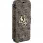 Guess 4G Metal Logo flipové pouzdro pro iPhone 15 - hnědé